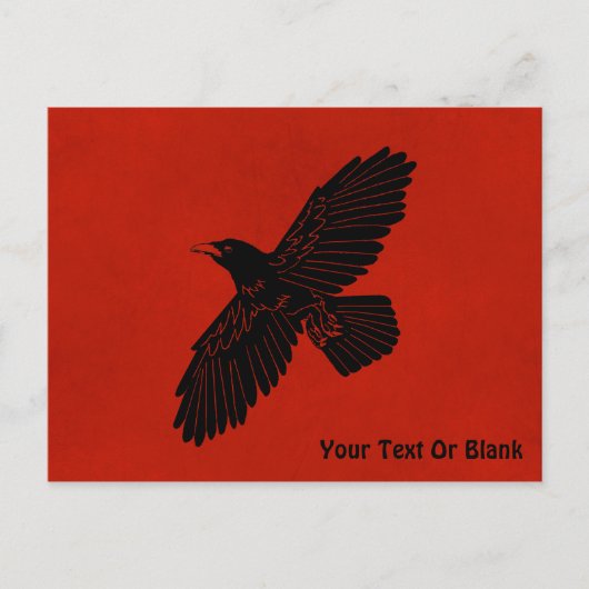 Raven on Red Postkarte (Vorderseite)