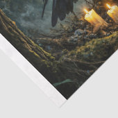 Raven on Skull in the Forest Decoupage Seidenpapier (Detail)