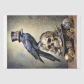 Raven on Skull with Steampunk Accents Decoupage Seidenpapier (Vorderseite)