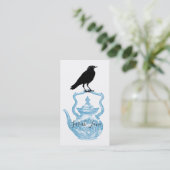 Raven on the Blue Teapot Visitenkarte (Stehend Vorderseite)