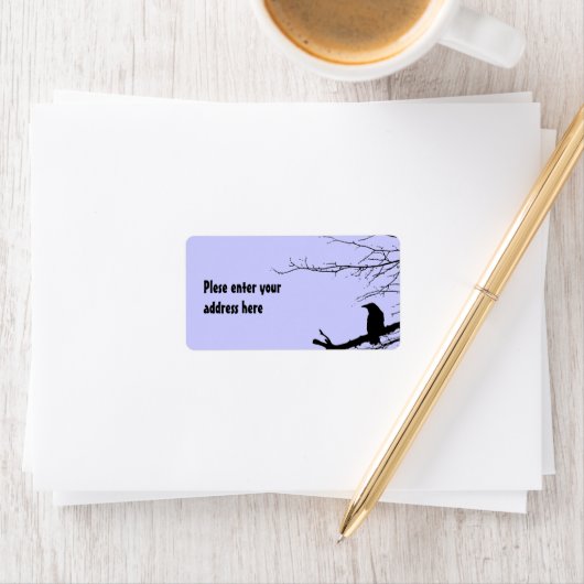 Raven on the Tree Adressaufkleber (Insitu)