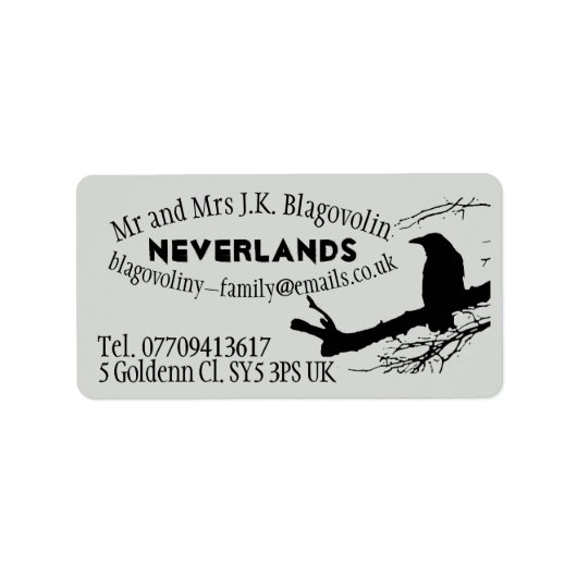 Raven on the Tree Adressaufkleber (Vorne)