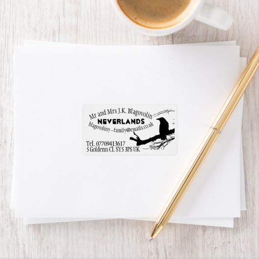 Raven on the Tree Adressaufkleber (Insitu)