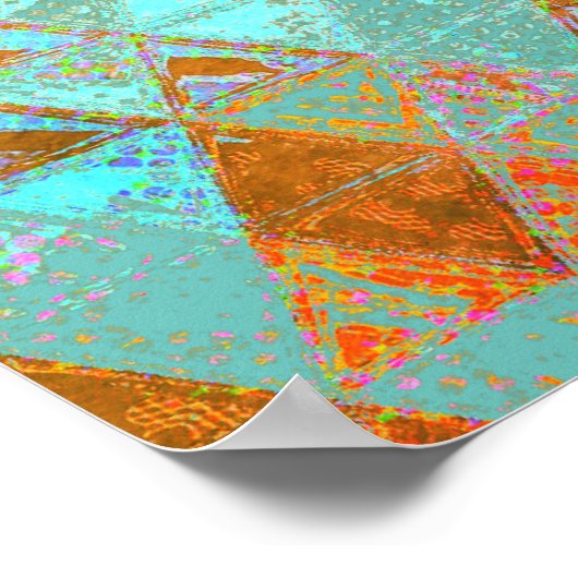 Raven on the Tree and old quilt sky Poster (Ecke)