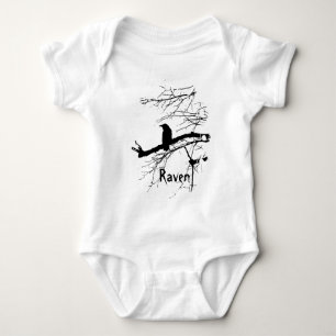 Raven on the Tree Baby Bodysuit Strampler