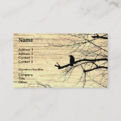 Raven on the Tree mit hölzernem Hintergrund Busine Visitenkarte (Vorderseite)