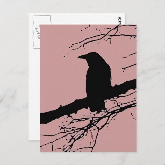 Raven on the Tree Postkarte (Vorne/Hinten)