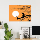 Raven on the Tree Sun Poster (Heimbüro)
