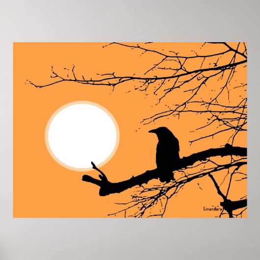 Raven on the Tree Sun Poster (Vorne)