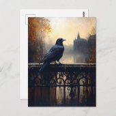 Raven on Wroshed Eisenzaun Gothic Postkarte (Vorne/Hinten)