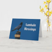 Raven or Crow and Books Samhain Karte (Gelbe Blume)