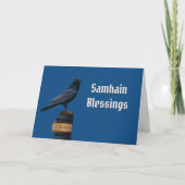 Raven or Crow and Books Samhain Karte (Vorderseite)