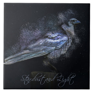 Raven or Crow Stardust Magic Witchcraft Art Tile Fliese