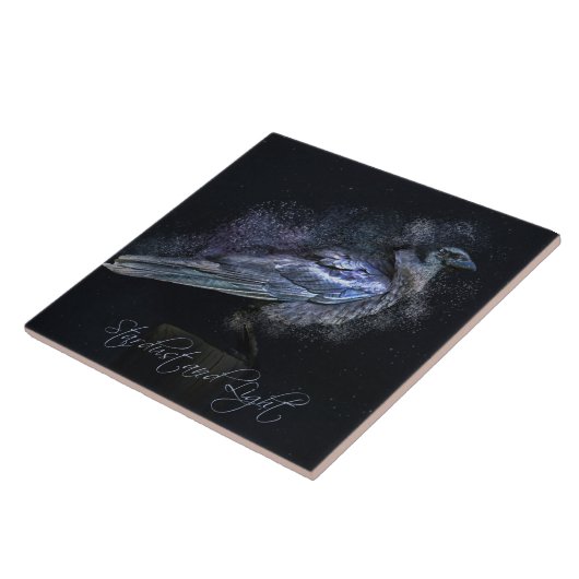 Raven or Crow Stardust Magic Witchcraft Art Tile Fliese (Seite)