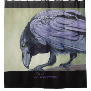 Raven Original Watercolor Crow von Miranda Print Duschvorhang