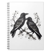 Raven Pair Black Quilling design Notizblock (Vorderseite)