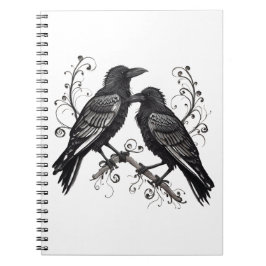 Raven Pair Black Quilling design Notizblock
