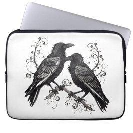 Raven Pair on a Vine Electronics Laptop Bag Laptopschutzhülle
