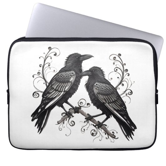 Raven Pair on a Vine Electronics Laptop Bag Laptopschutzhülle (Vorderseite)