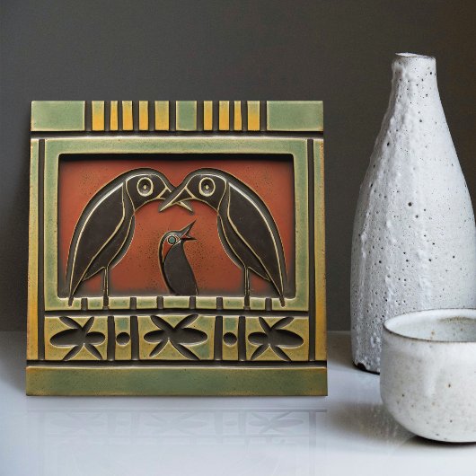 Raven Parents & Ants Art Deco Jugendstil-Wanddekor Fliese
