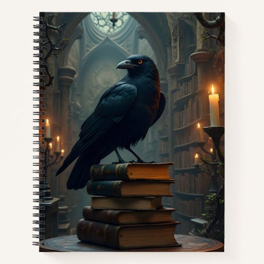 Raven Perched on Booiks Notizblock (Vorderseite)