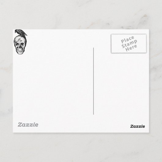 Raven Poe Postcard Postkarte (Rückseite)