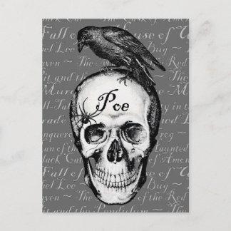 Raven Poe Postcard Postkarte