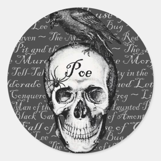 Raven Poe Sticker (Vorderseite)