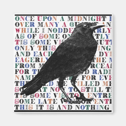 Raven Poem Edgar Allan Poe Magnet (Vorne)
