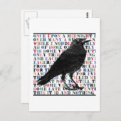 Raven Poem Edgar Allan Poe Postkarte (Vorne/Hinten)
