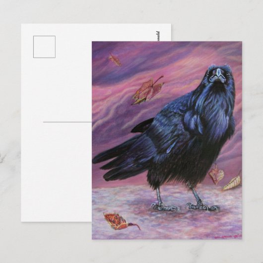 Raven Postcard Postkarte (Vorne/Hinten)