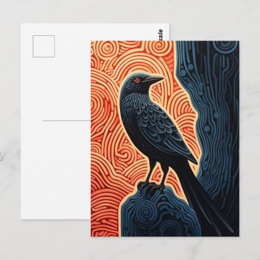 Raven Postkarte (Vorne/Hinten)