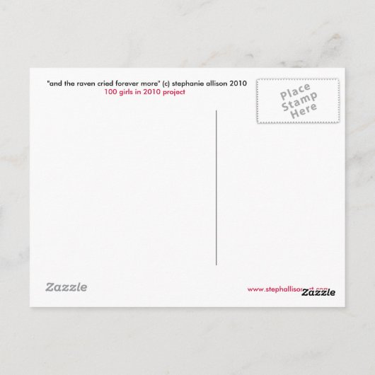 Raven Postkarte (Rückseite)