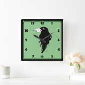 Raven Quadratische Wanduhr (Zuhause)