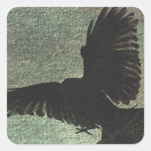 Raven Quadratischer Aufkleber (Vorderseite)