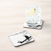 Raven Ravenware Black Bird Silhouette Untersetzer (Rechte Seite)