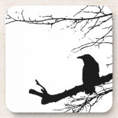 Raven Ravenware Black Bird Silhouette Untersetzer (Vorderseite)