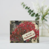 Raven Red Tree Gothic Save the Date Ankündigungspostkarte (Stehend Vorderseite)