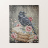Raven & Roses Gothic Puzzle – Dunkle Blumen-Vogel- (Vertikal)