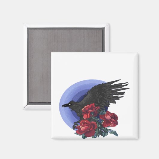 Raven & Roses Magnet (Vorderseite/Rückseite)