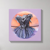 Raven Ruffling Feathers Rooding Crow Bird Art Leinwanddruck (Vorderseite)