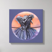 Raven Ruffling Feathers Rooding Crow Bird Art Leinwanddruck (Vorderseite)