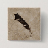 Raven’s Feather Bird-lover Crow design Button (Vorderseite)