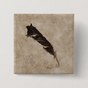 Raven’s Feather Bird-lover Crow design Button