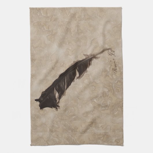 Raven’s Feather Bird-lover Crow design Geschirrtuch (Vertikal)