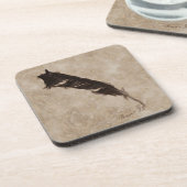 Raven’s Feather Bird-lover Crow design Getränkeuntersetzer (Linke Seite)