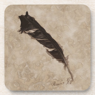 Raven’s Feather Bird-lover Crow design Getränkeuntersetzer