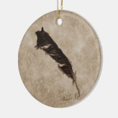 Raven’s Feather Bird-lover Crow design Keramik Ornament (Links)
