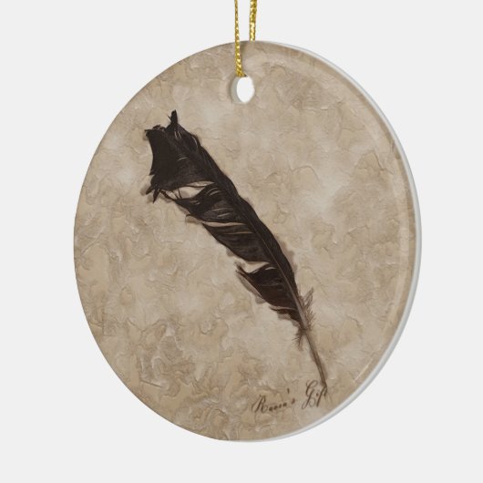 Raven’s Feather Bird-lover Crow design Keramik Ornament (Links)