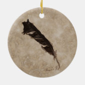 Raven’s Feather Bird-lover Crow design Keramik Ornament (Hinten)